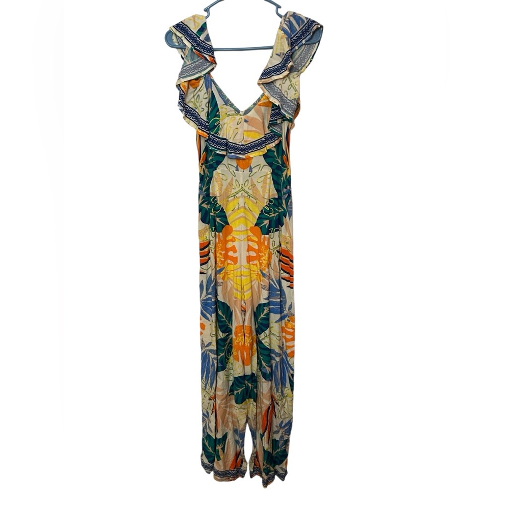 Flying Tomato Floral Off the Shoulder Jumpsuit size large - Picture 2 of 6
